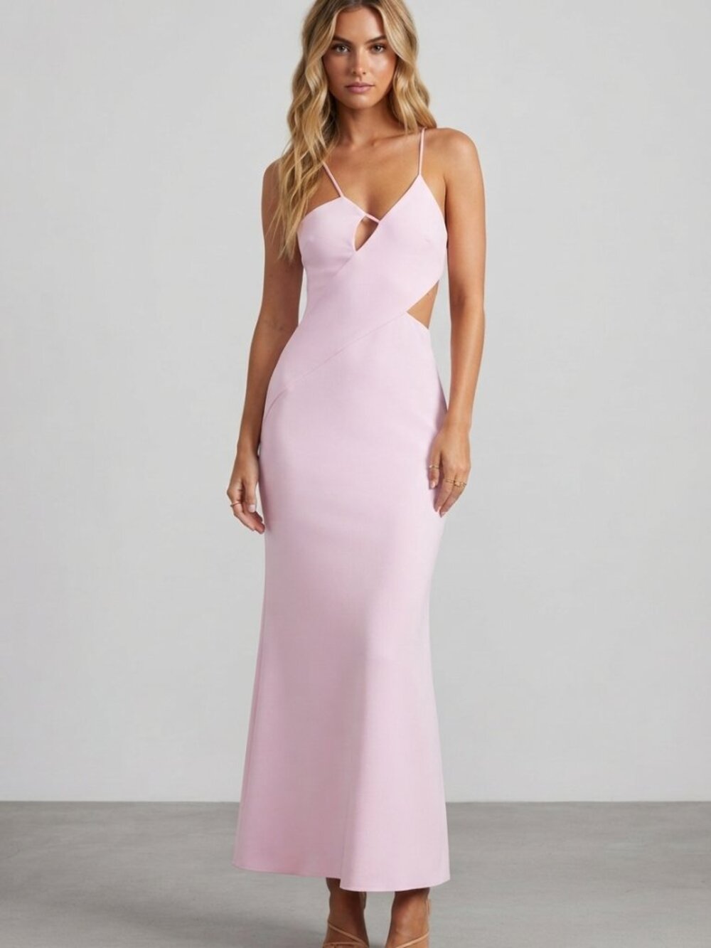 Significant Other Pink Poet Asymmetrical Maxi Dress Size 8 - 57198